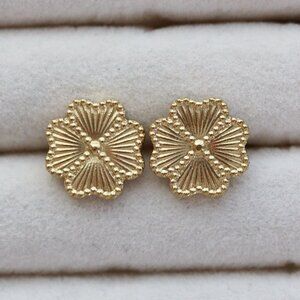 13mm Clover Stud Earrings Gold Plated Stainless Steel
